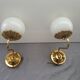 Pair of brass and glass wall lights