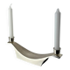Bougeoir Art déco par WMF en acier inoxydable, 2 flammes, Allemagne, années 1970