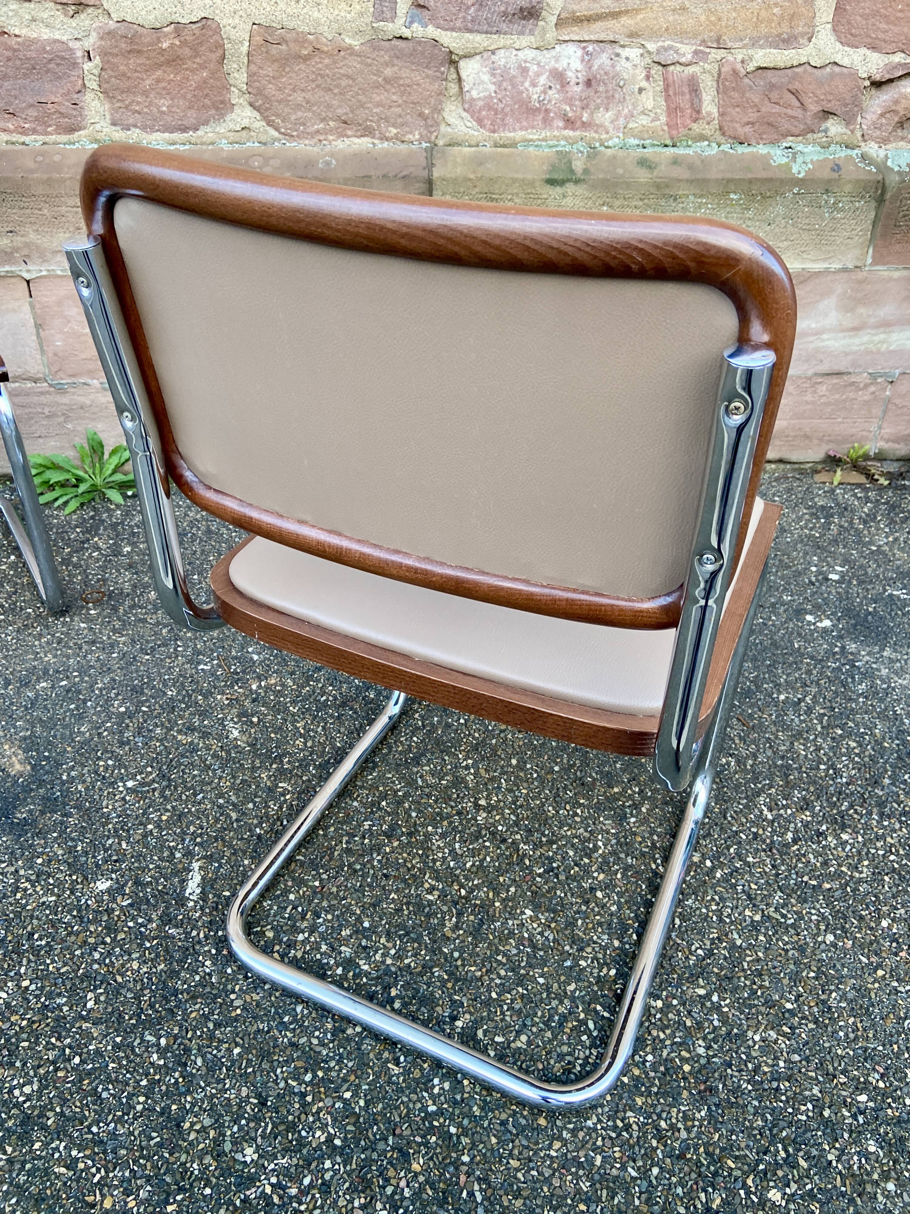 Pair of chairs Cesca B32 by Marcel Breuer Italy 1980
