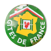Former enamelled plate Gites de France double face