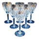 Six cut crystal wine glasses model Monaco vintage Saint Louis.