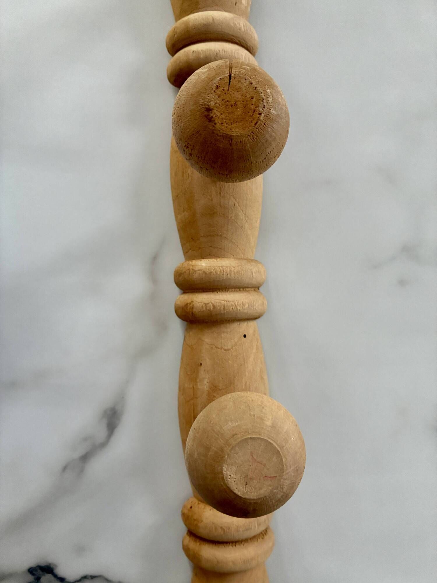 Vintage turned wooden coat rack or hook
