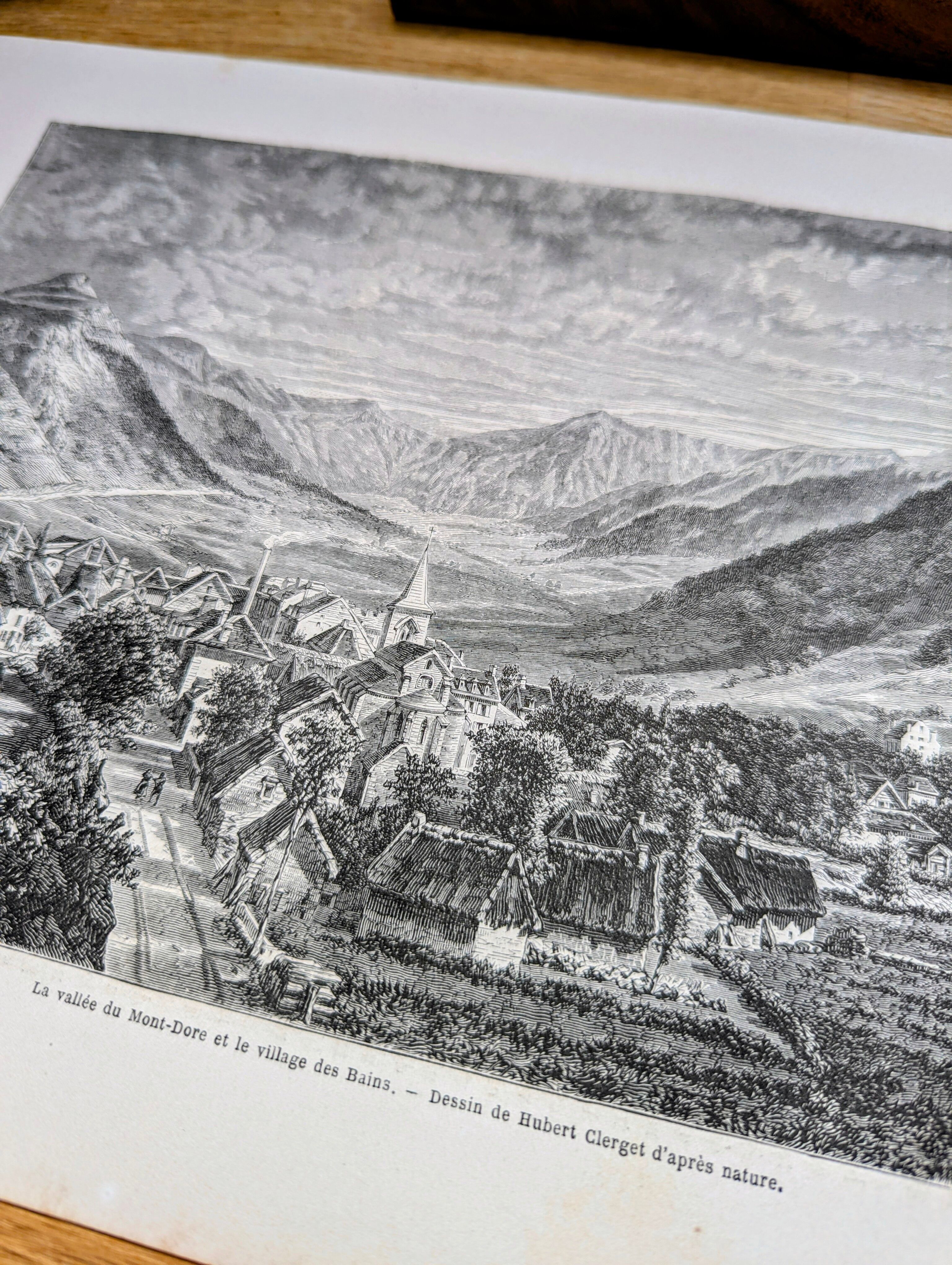 The valley of Mont-Dore. Printed illustration from 1866.