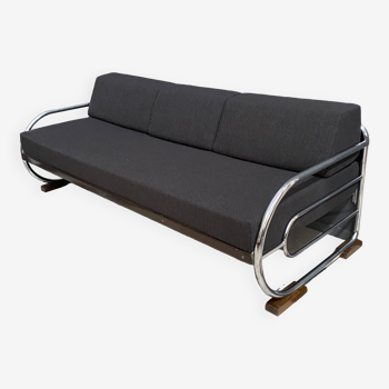 Bauhaus chrome and black daybed / sofa by Hynek Gottwald