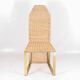 Suite de 4 chaises vintage en métal doré et osier