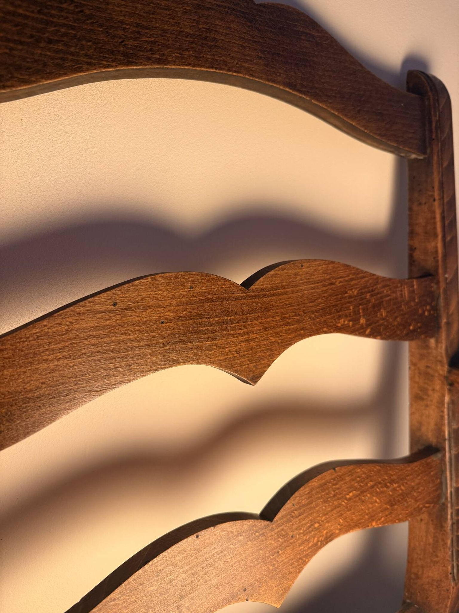 Pair of Provençal armchairs, wood and woven cord — mid-20th century