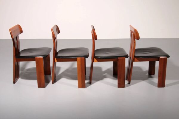 Chaises de salle à manger Sapporo en noyer de Mario Marenco pour Mobilgirgi, années 1970