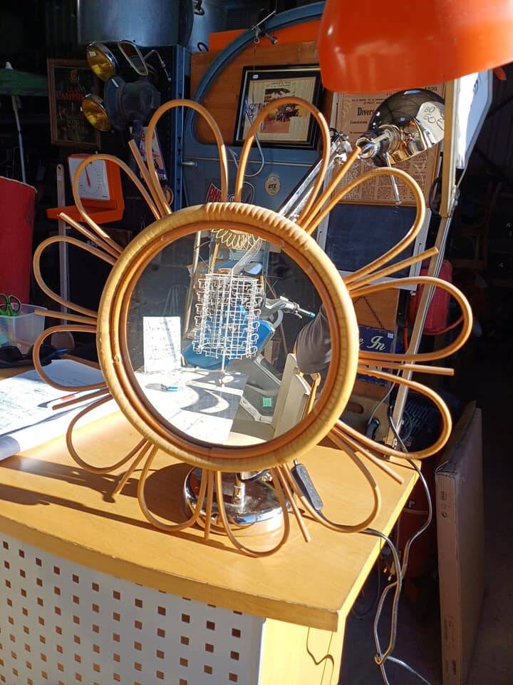 Vintage wicker mirror 1950/60