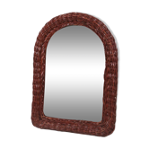 Vintage mirror with wicker border