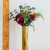 Old brass shell vase numbered H35cm