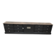 Low TV cabinet with black patina, twelve drawers and one door