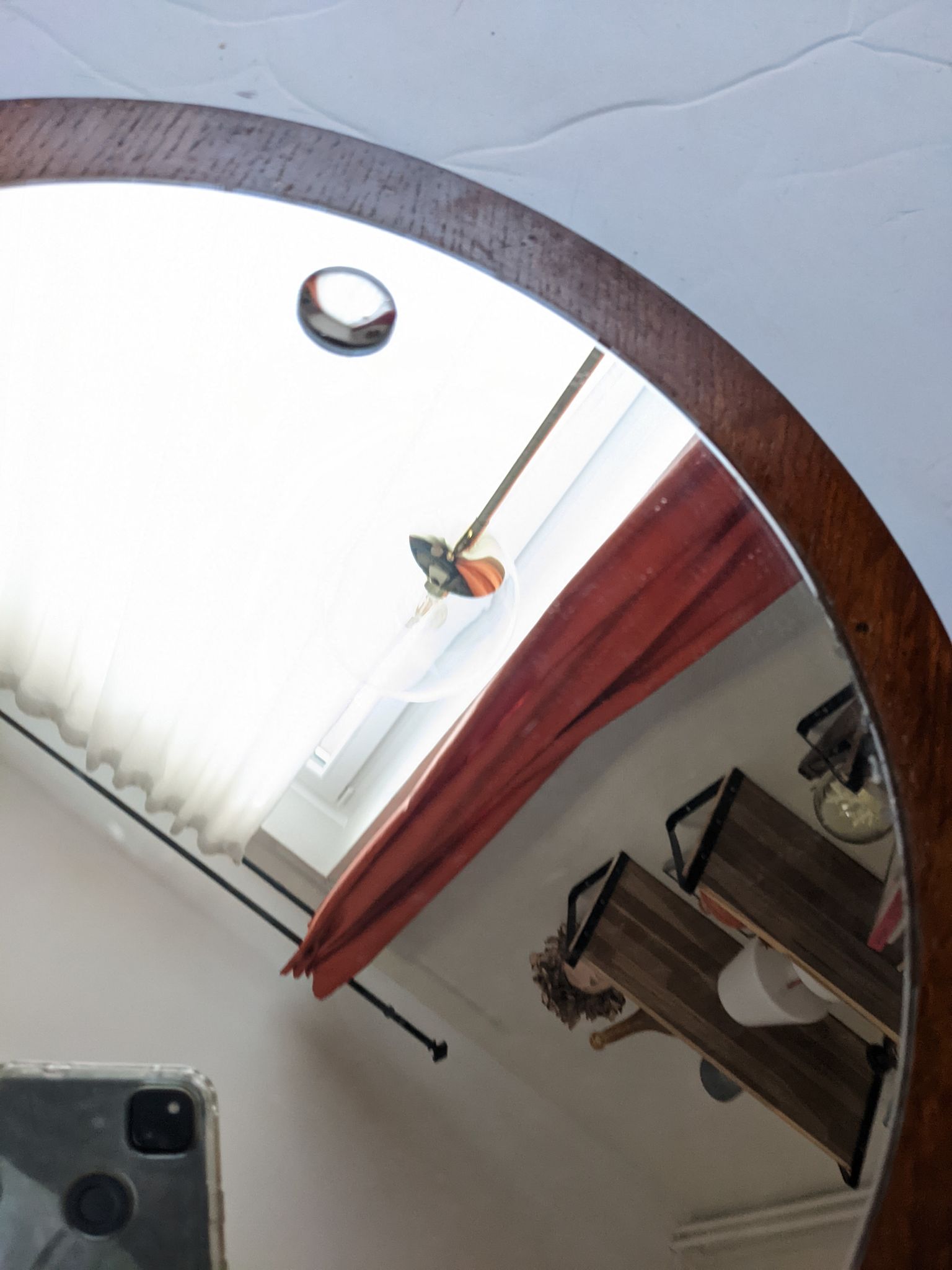 Round wooden mirror