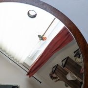 Round wooden mirror