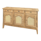 Antique sideboard/buffet in raw solid oak and caning