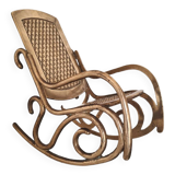 Chaise berçante en laiton vintage - grande miniature