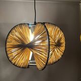 Lampe rustique portugaise en bois noir, années 1960