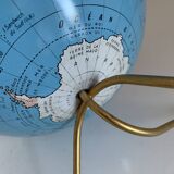 Vintage 1960s golden terrestrial globe Taride tripod - 28 cm