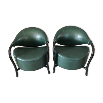 Rare pair of armchairs Souvignet 70s