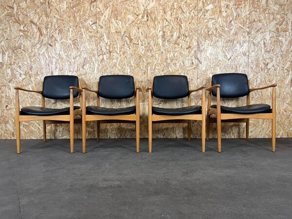 4 60s 70s chaise de salle à manger design danois chêne Danemark