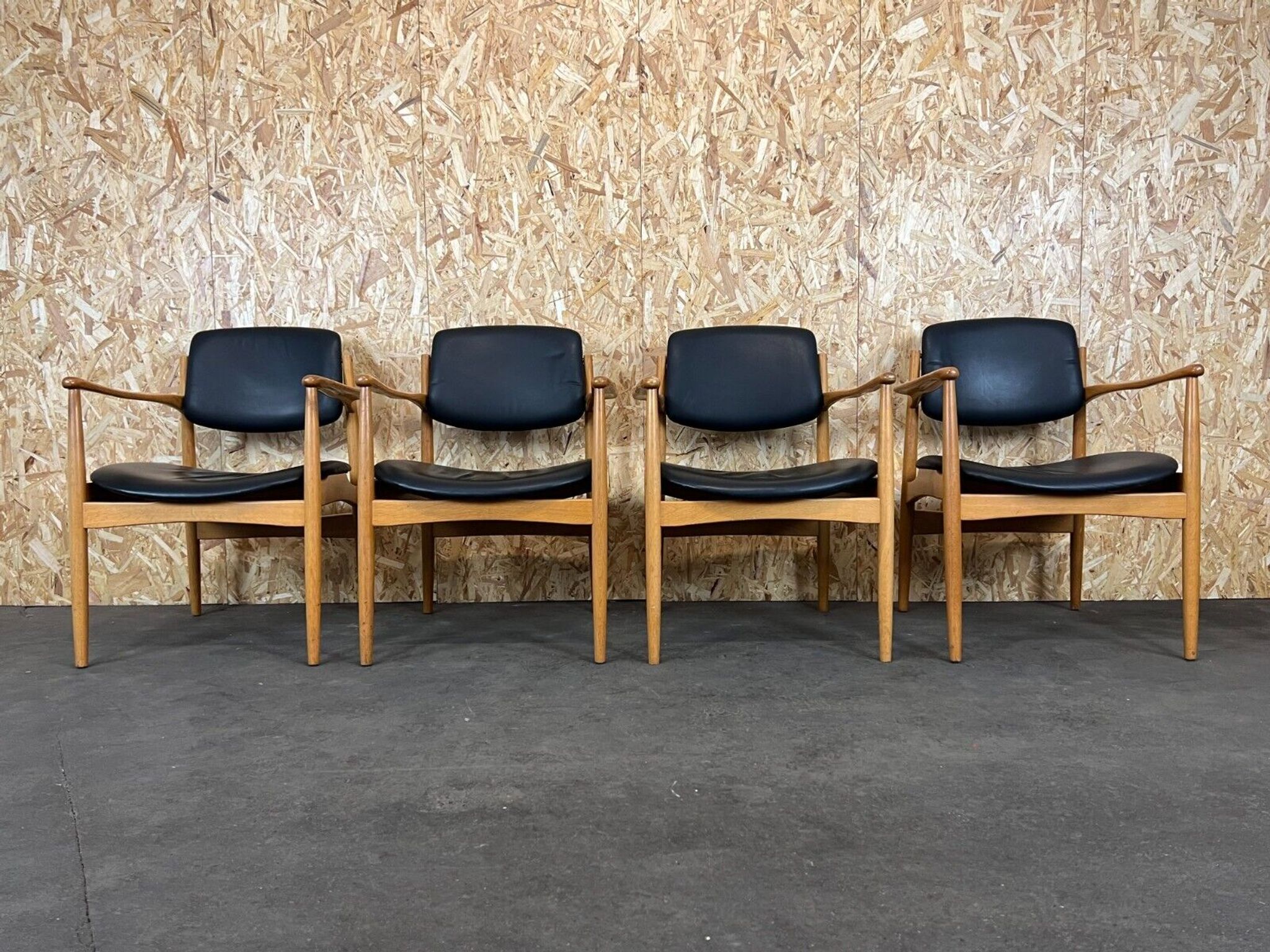 4 60s 70s chaise de salle à manger design danois chêne Danemark