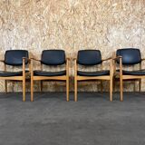 4x 60s 70s dining armchairs Danish design oak Denmark