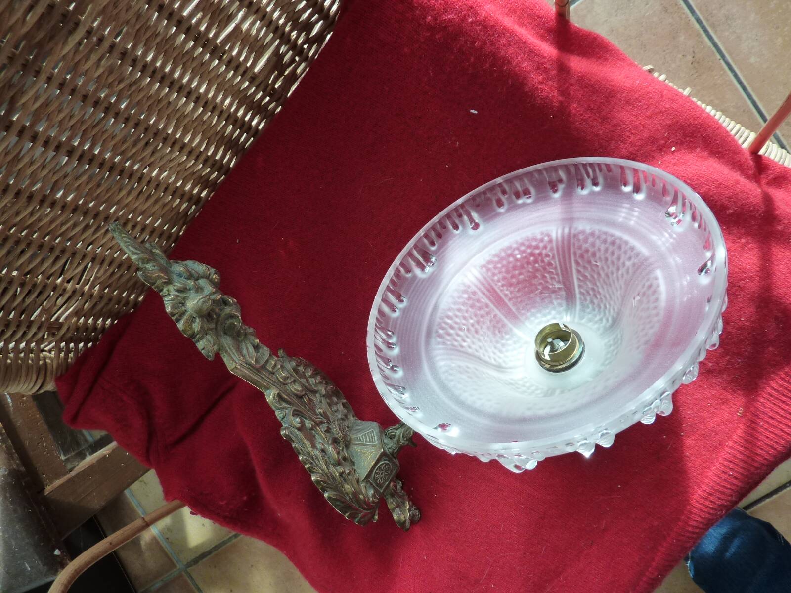 Bronze / glass wall lights