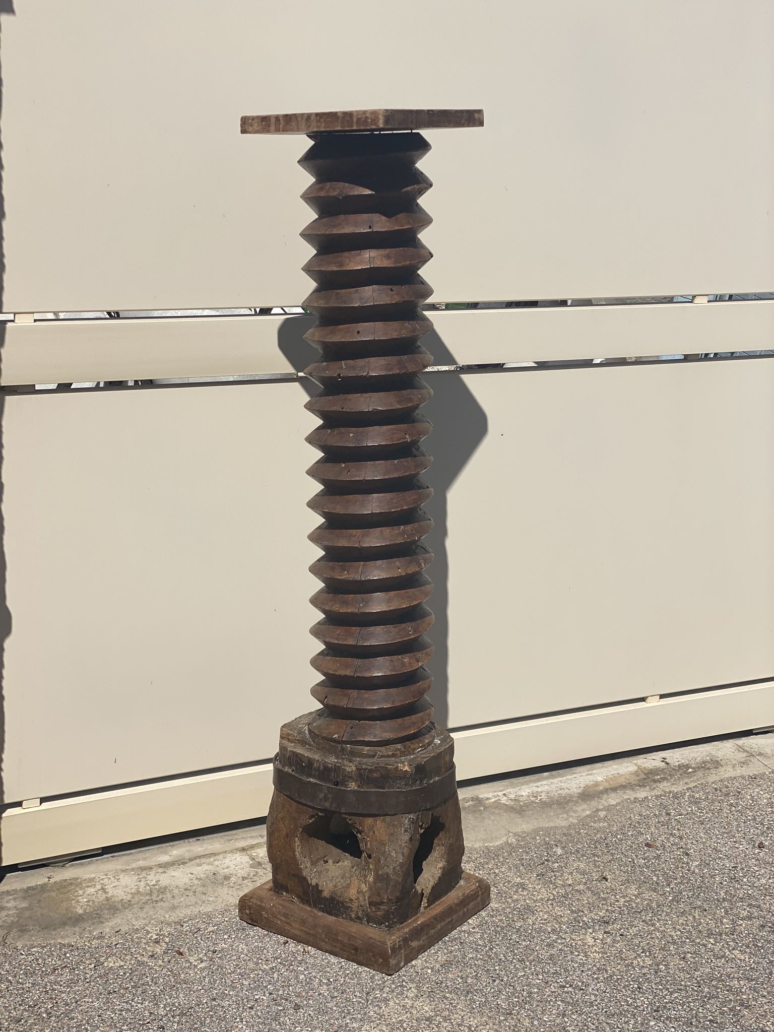 Totem or Harness made with an old press screw late nineteenth century