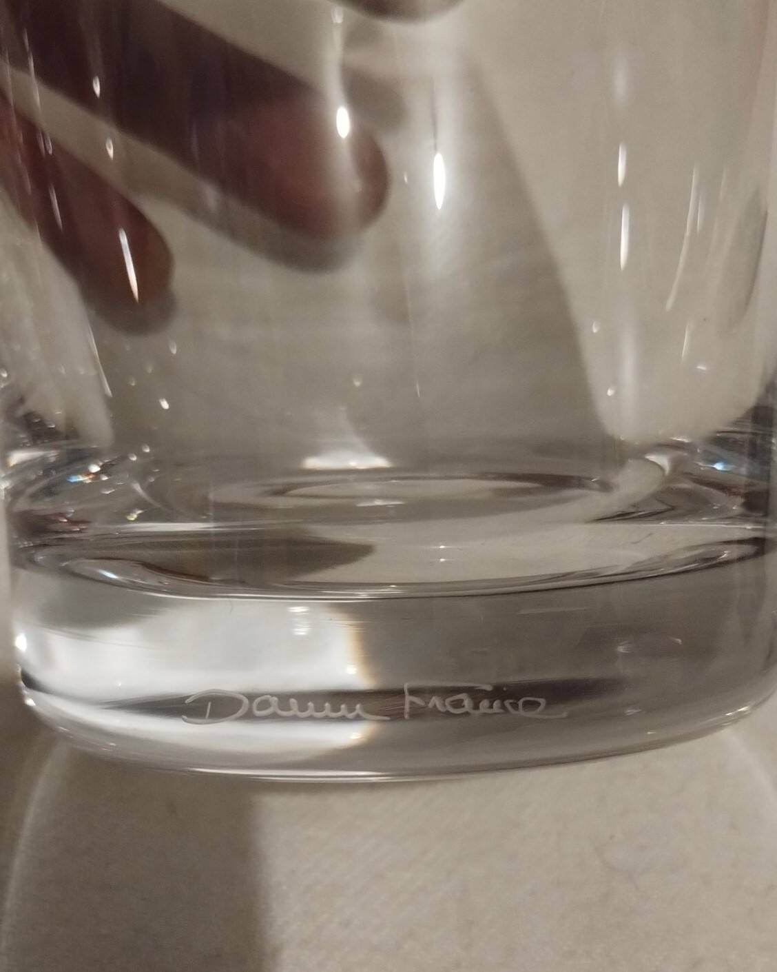 Set of 5 soda or whisky glasses signed "Daum France"