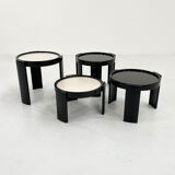 Set of 4 nesting tables by Gianfranco Frattini for Cassina, 1970