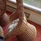 Rattan garden furniture set consisting of 3 armchairs and matching table