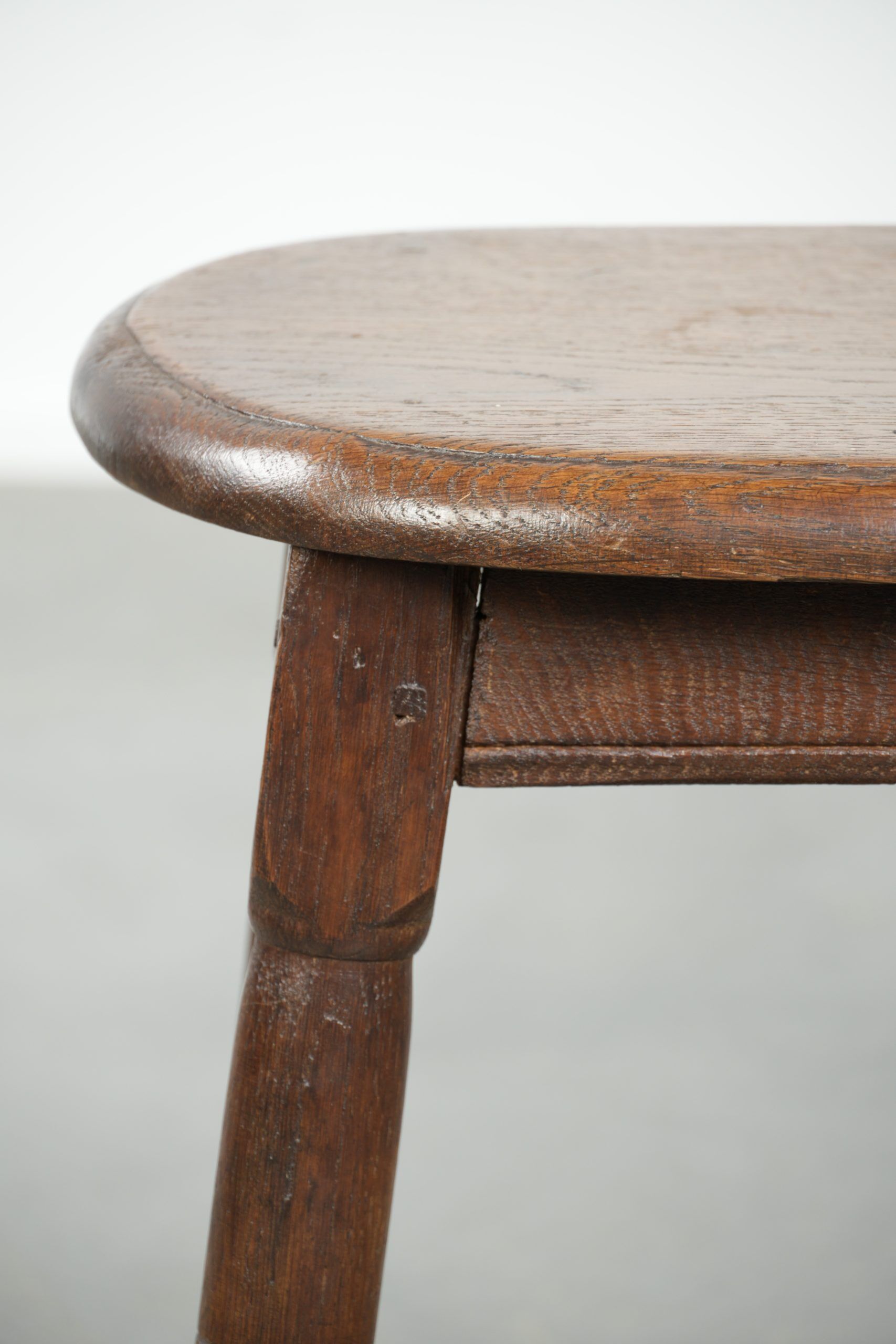 Antique Dutch oak stool from the early 19th century with a nice design