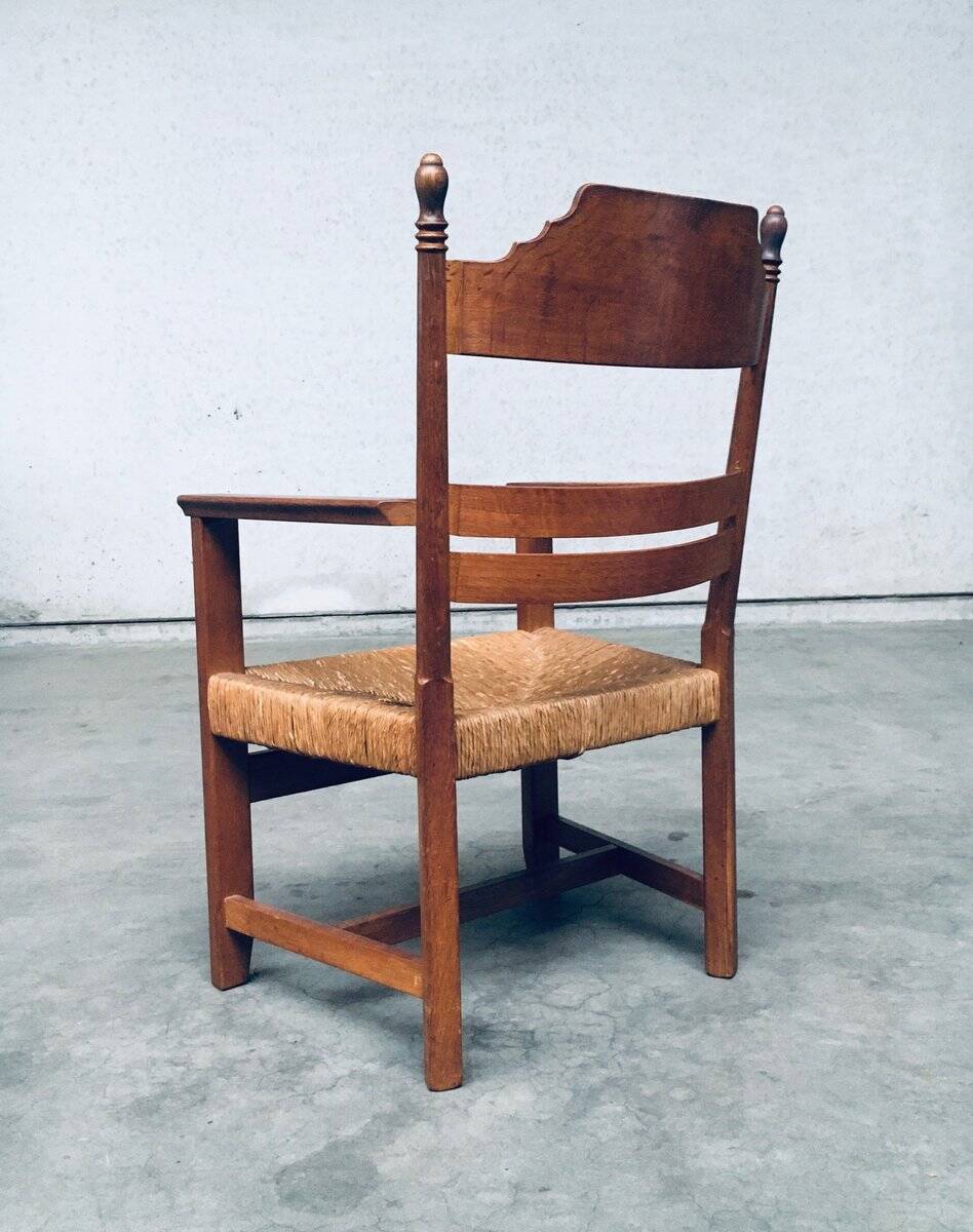 Large Italian Alps Rustic Carved Armchair, 1930s