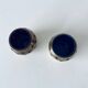 Pair of brass and glass tealight holders