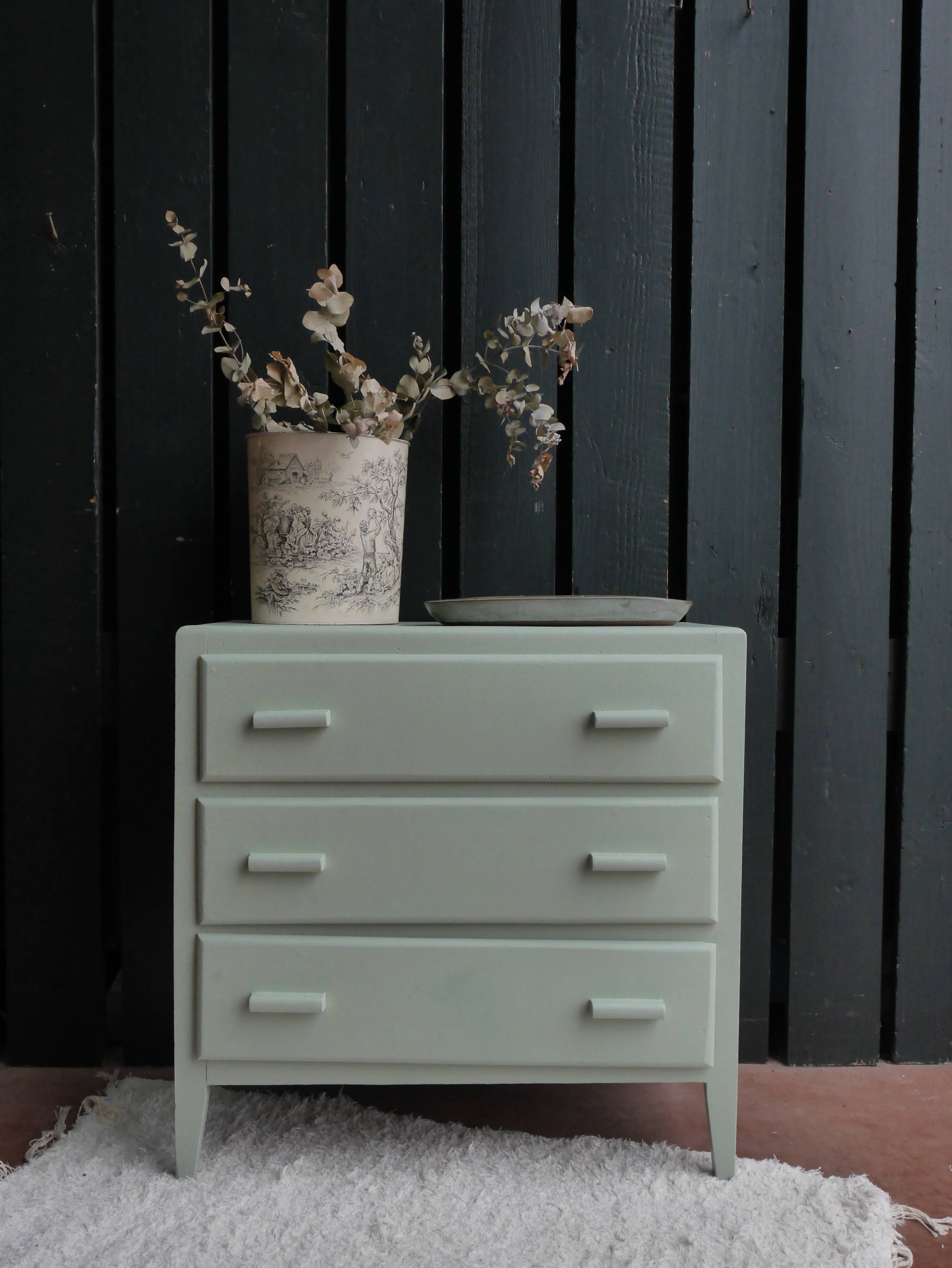 Pastel green chest of drawers