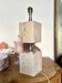 Lamp base in travertine by Philippe Barbier, 1970