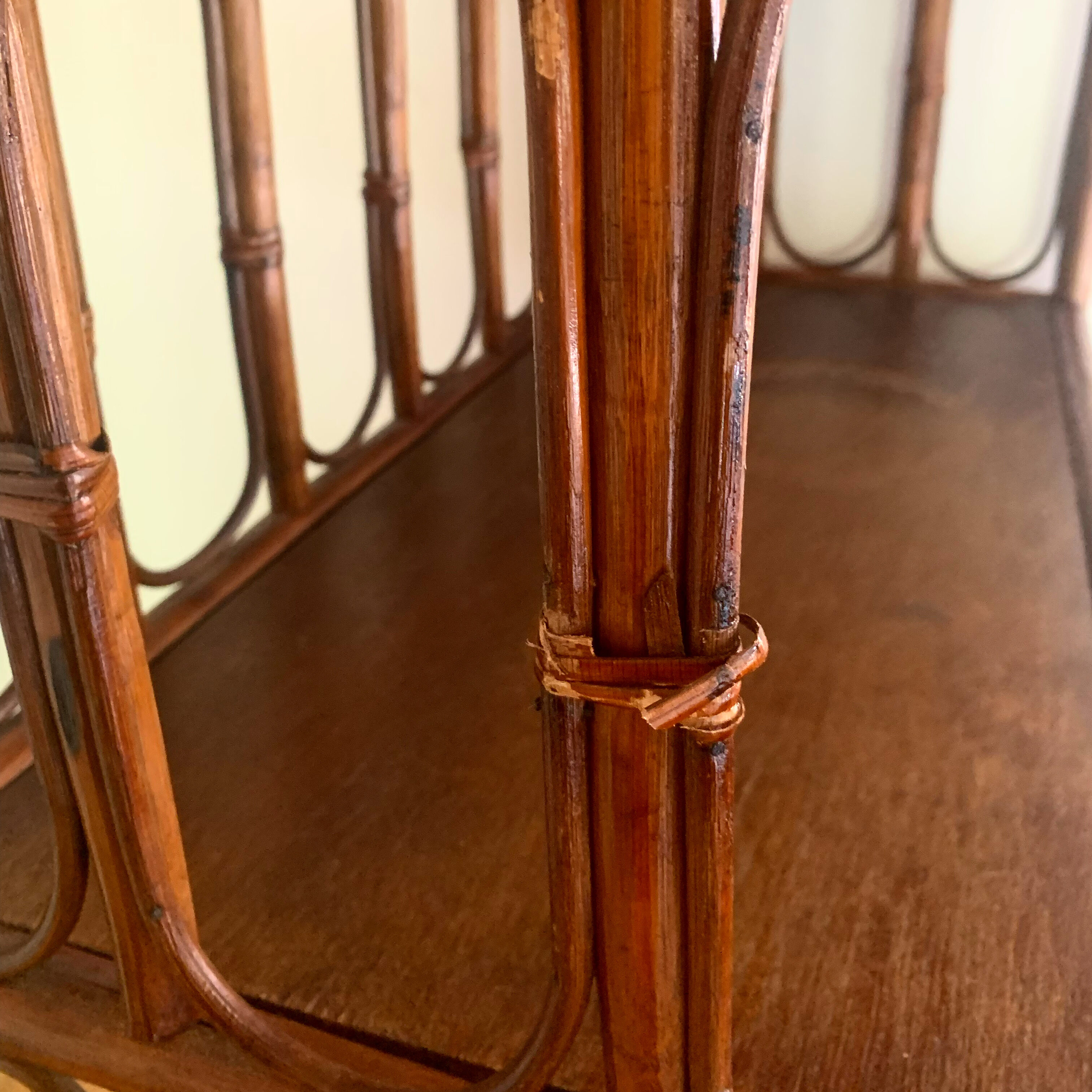 Vintage rattan bookcase