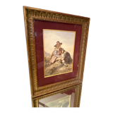 Original watercolor late nineteenth to the young shepherd