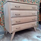 Chest of drawers 4 feet compass drawers curved 1950