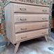 Commode 4 pieds compas tiroirs bombé 1950