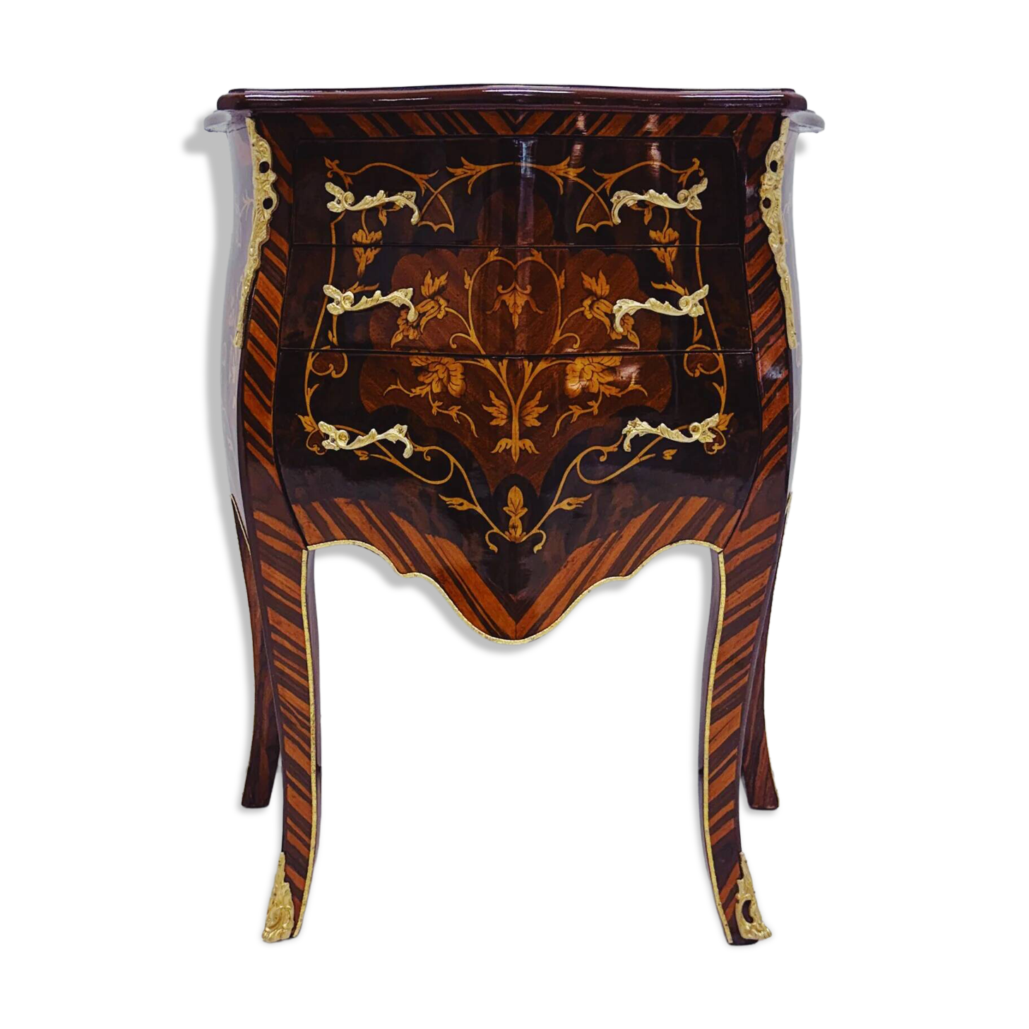 Marquetry chest of drawers with inlay in Louis XV style