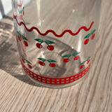 Vintage glass carafe fruit cherry patterns
