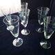 6 flûtes à champagne vintage en cristallin gravé