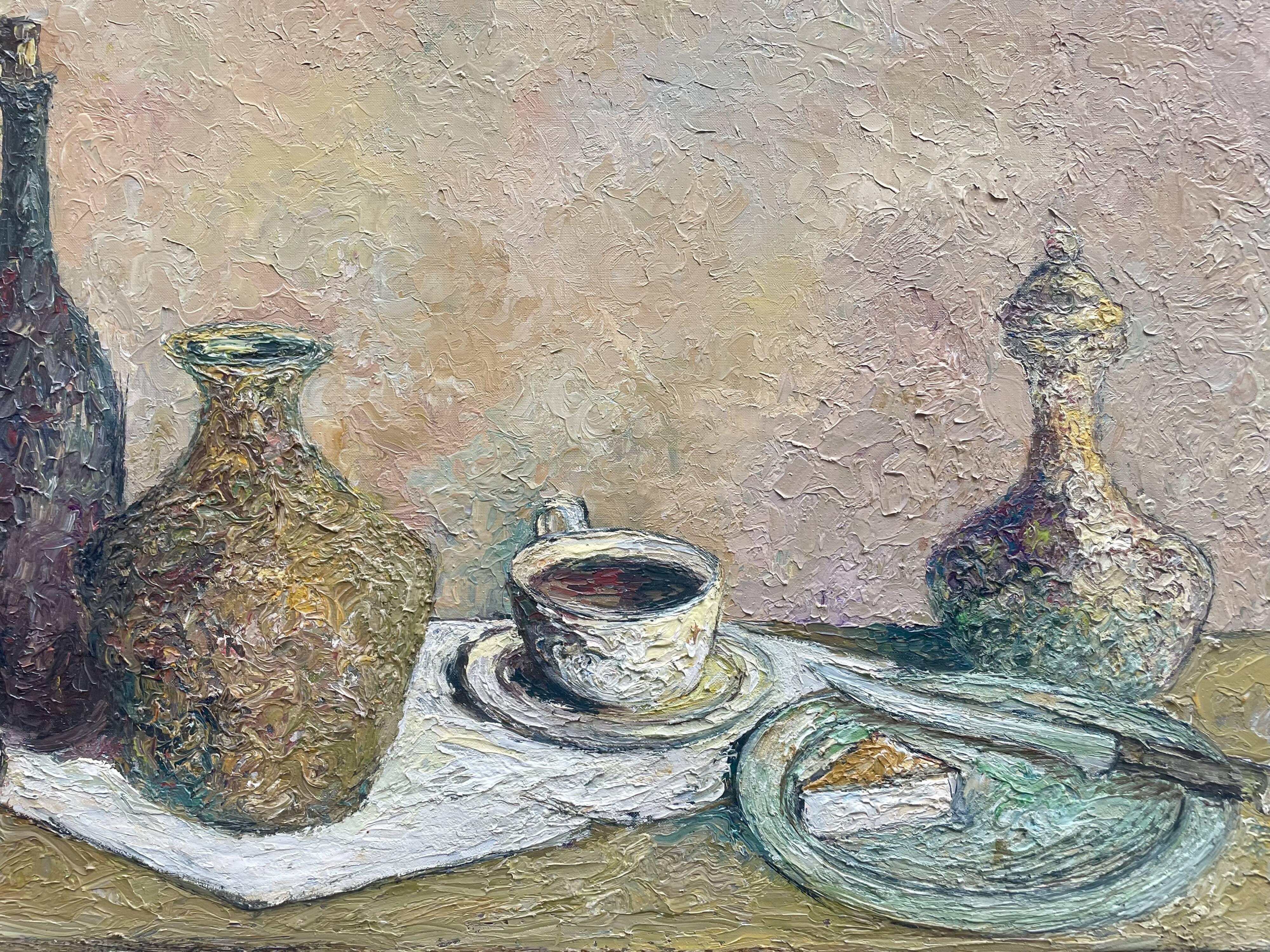 Peinture à l’huile signée Milieu du siècle