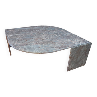Teardrop marble coffee table