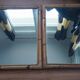 Pair of vintage bamboo and rattan mirrors