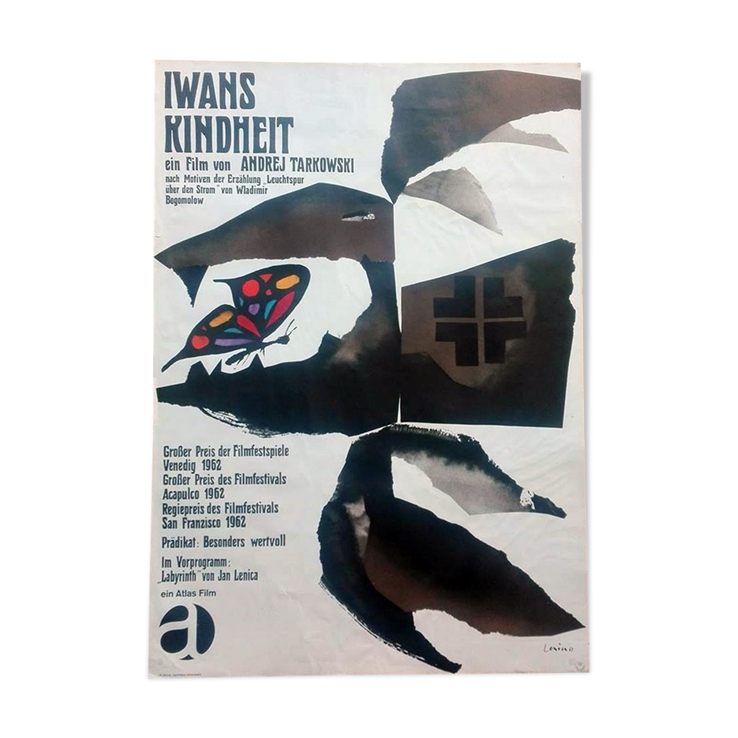 Original Polish poster 1963 Andrei Tarkovski polish poster vintage Lenica