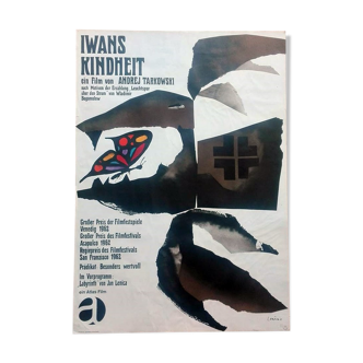 Original Polish poster 1963 Andrei Tarkovski polish poster vintage Lenica