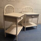 Duo of vintage bedside tables