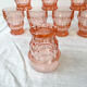 6 verres rose vintage style art déco