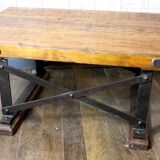 Eiffel style wood and metal coffee table